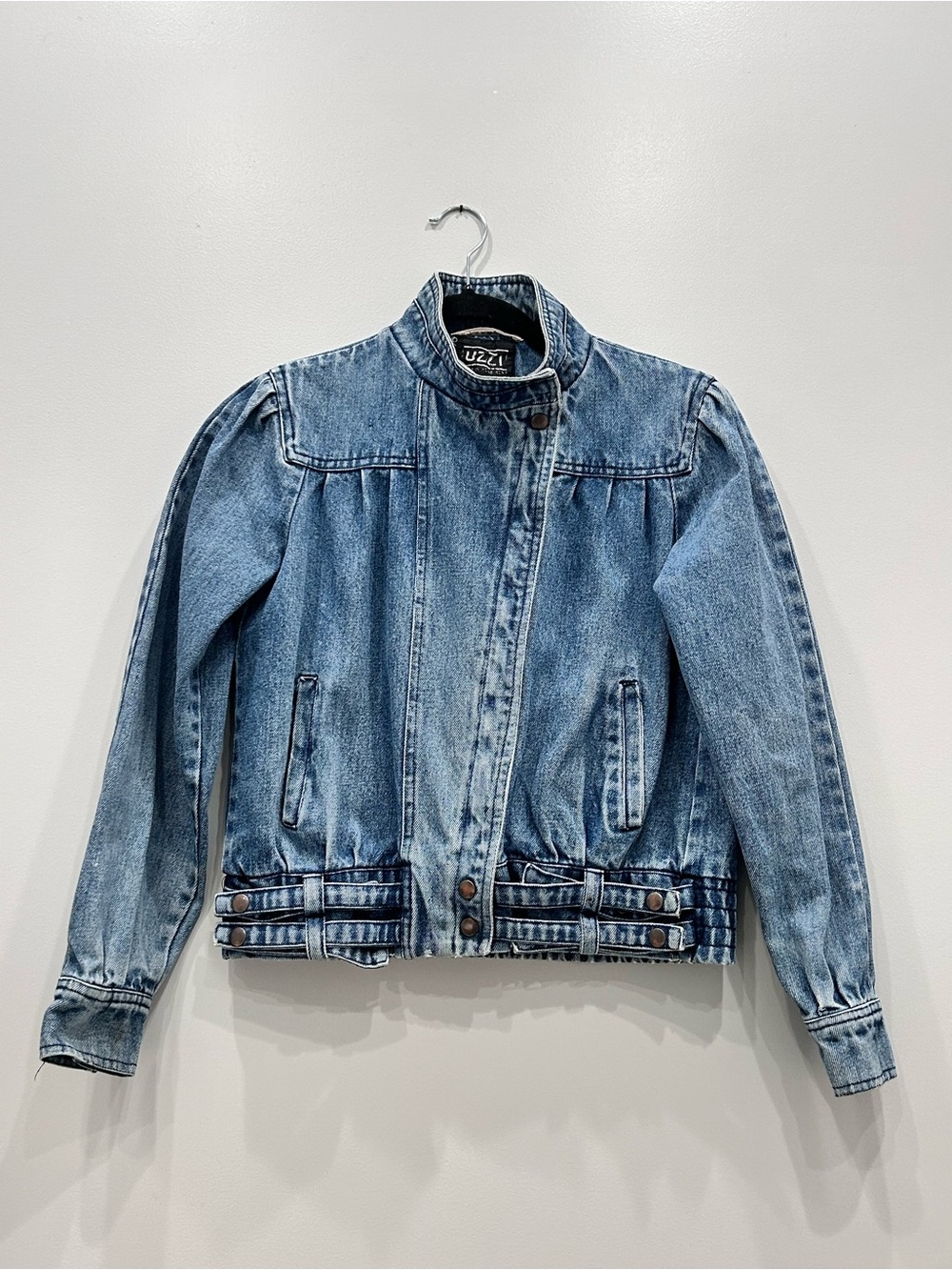 Vintage 80’s Funnel Neck Denim Jean Jacket
